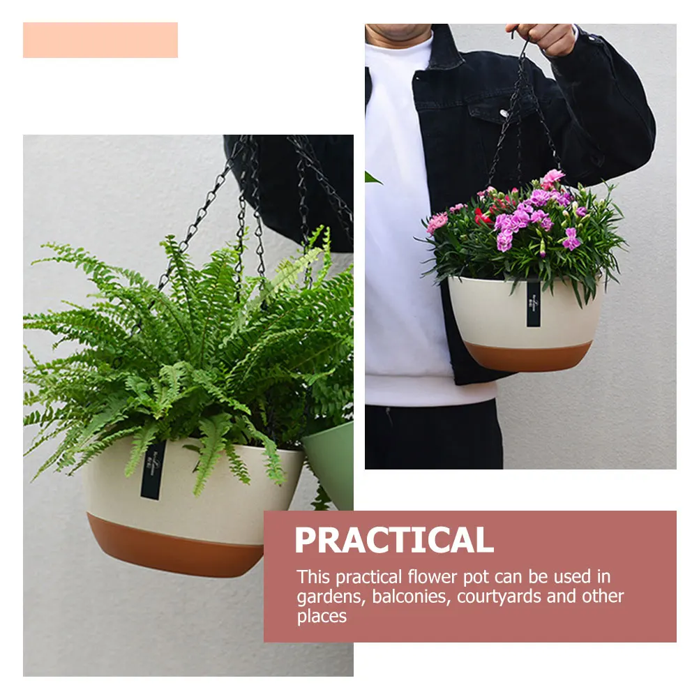 

2 Sets Basket Flower Pot Cute Plastic Wall Planter For Outdoor Swing Planter Gardening Container
