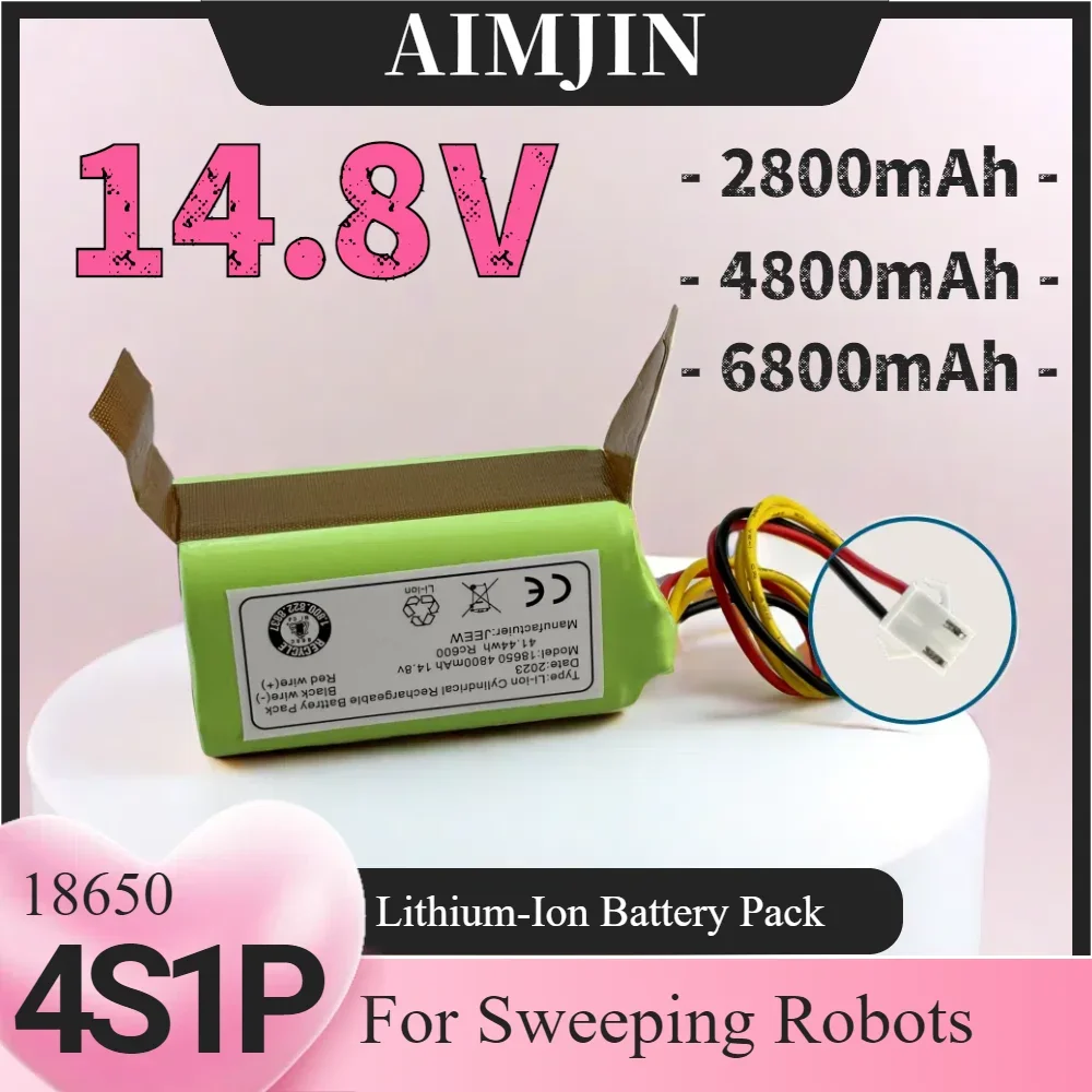 

4S1P Battery Pack 18650 Lithium-Ion Battery 14.8V 2800/4800/6800mAh Suitable for Sweeping Robot Vacuum Cleaner