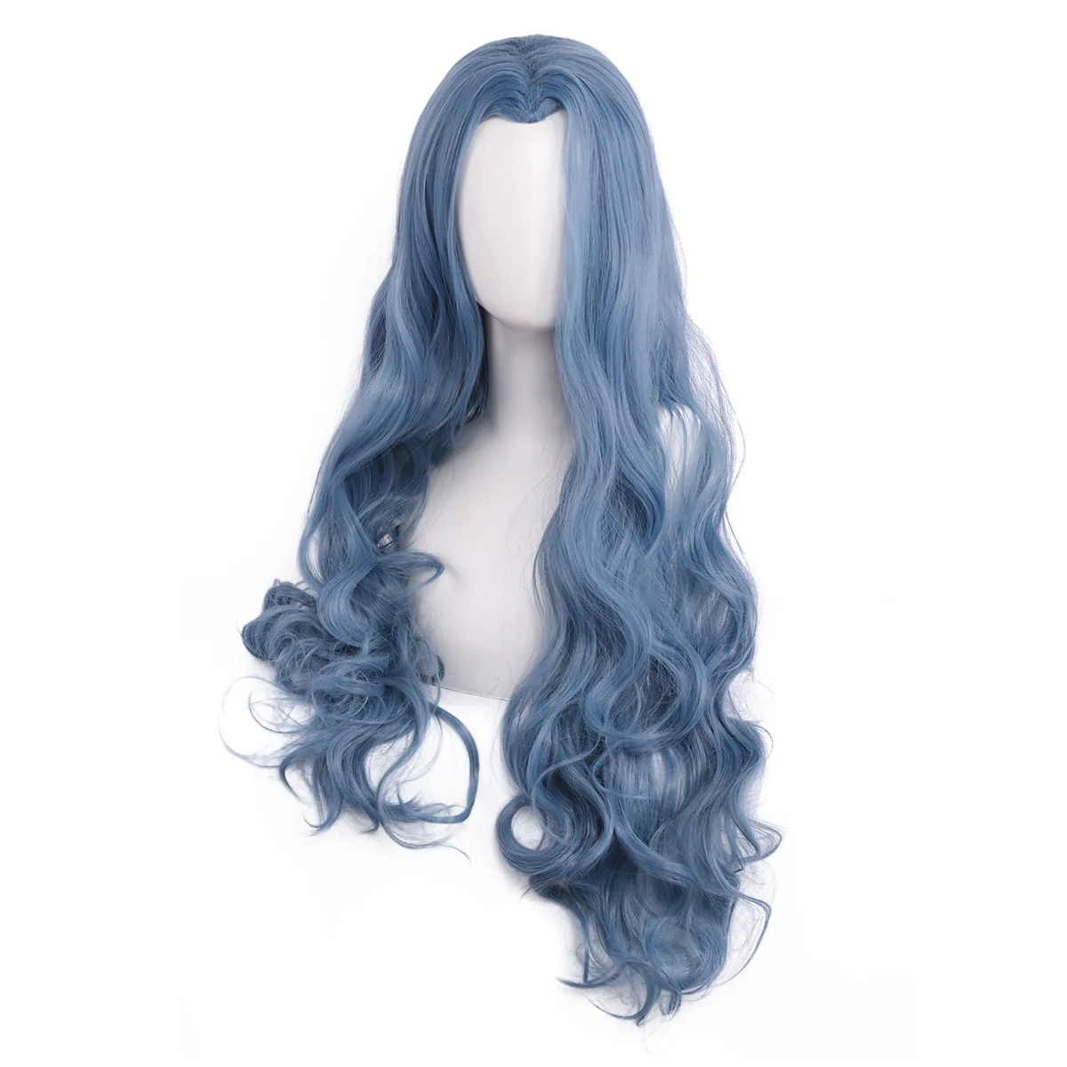 Синтетический парик, длинный волнистый синий парик для косплея, термостойкое волокно, костюм для вечеринки, аниме, ролевая игра для женщин и мужчин, унисекс