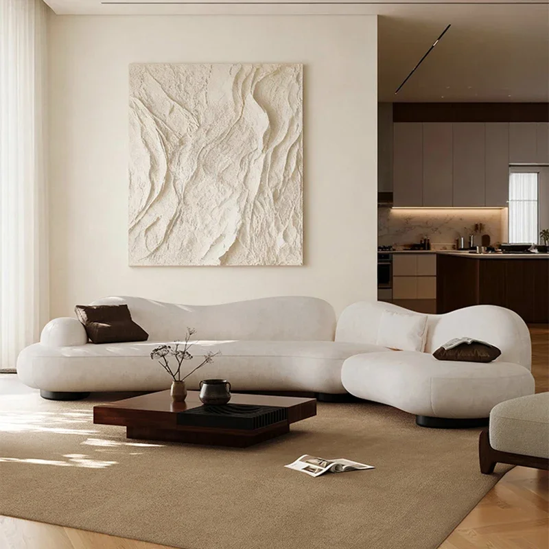&Sectional Modern Living Room Sofas Lazy Floor White Curved Living Room Sofas Relaxing Designer Muebles Postmodern Furniture