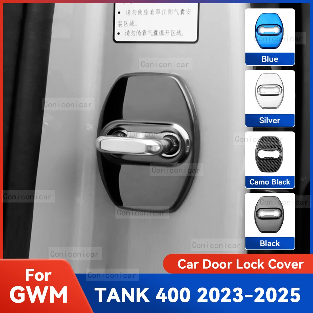 

Auto Car Door Lock Protect Cover Emblems Case Stainless Steel Decoration For GWM TANK 400 2023 2024 2025 Protection Accessories