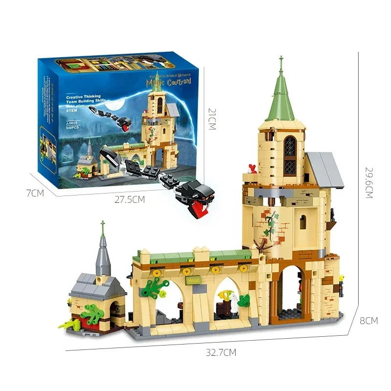 540PCS Magic Academy Building Blocks Medieval Castle Construction Model Assemble Bricks Desktop Decoration Kids DIY Toys Gifts