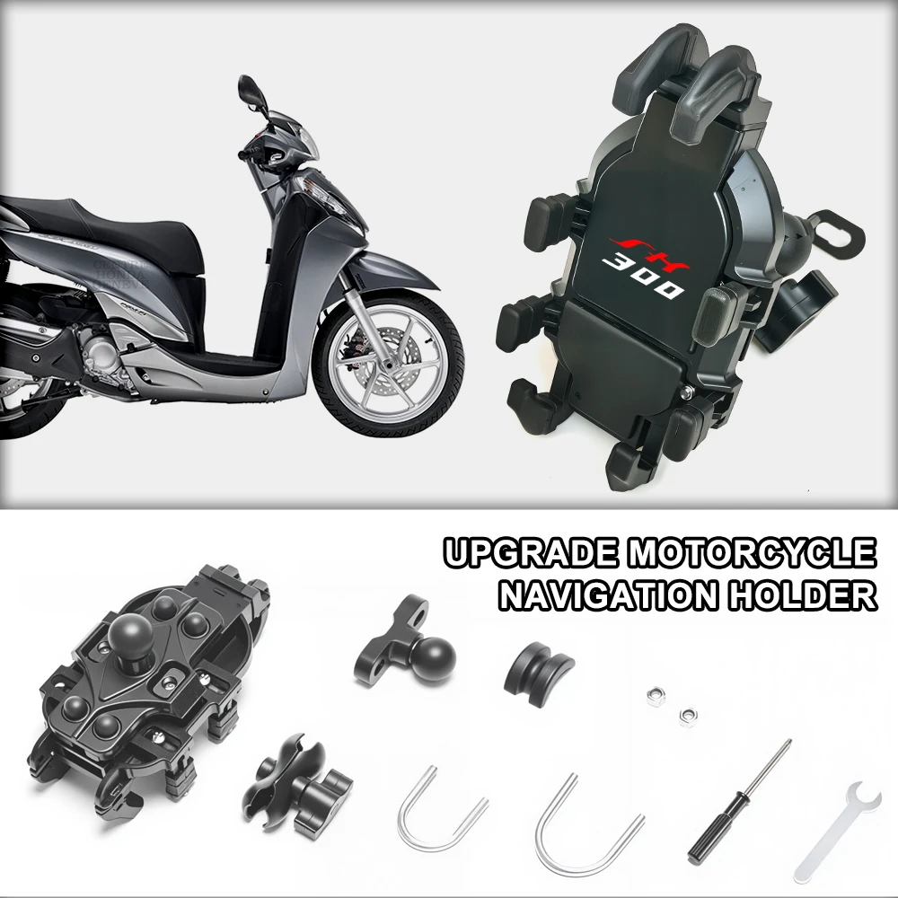 Upgrade Dual Vibration Dampener Motorcycle Phone Mount Anti-Shake For Honda SH125 SH150 SH300 SH350 SH300I ADV ADV150 350