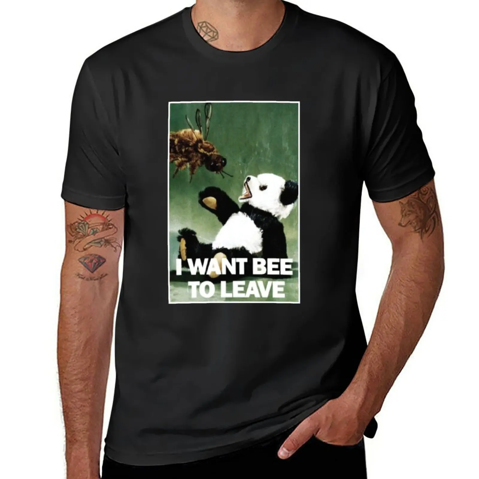 

New i want bee to leave T-Shirt plus size tops black t shirt plus size t shirts kawaii clothes men graphic t shirts