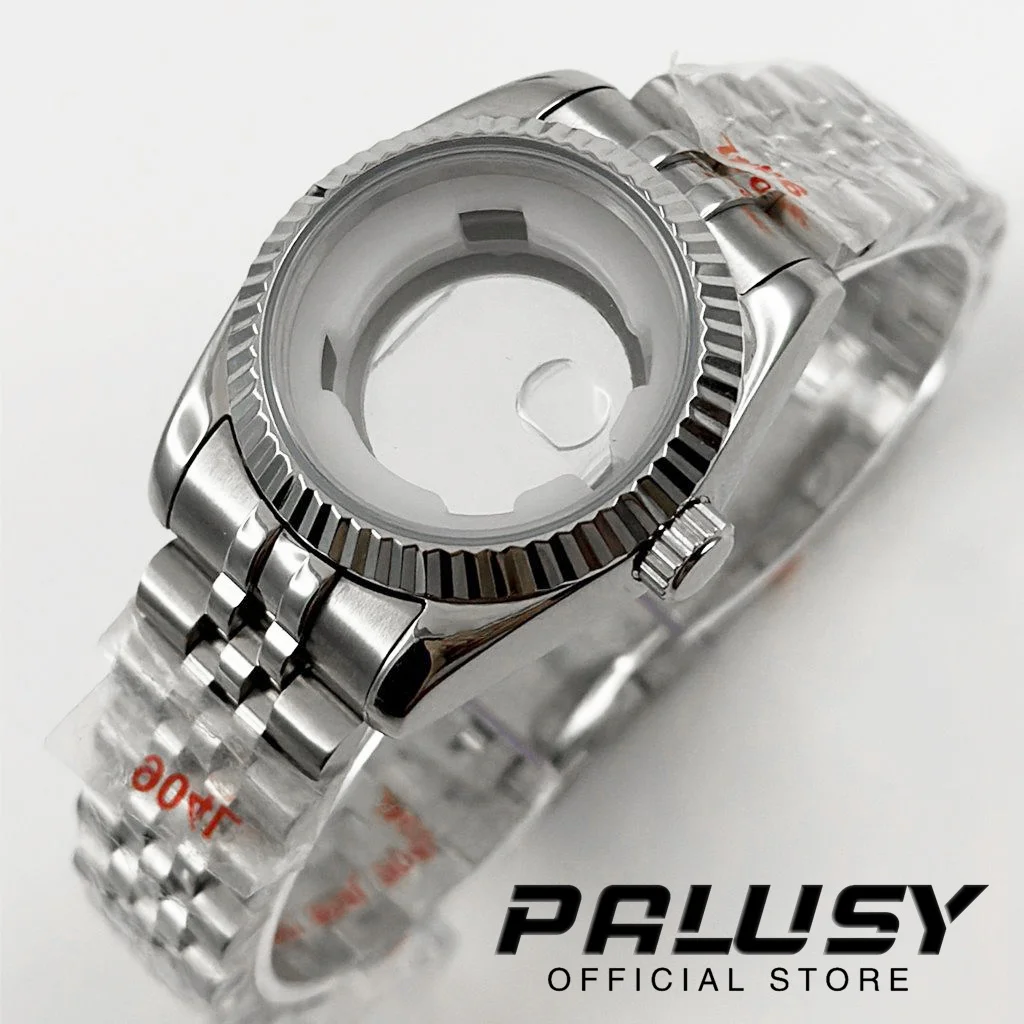 NH05 31MM Fluted Curved Stainless Steel Sapphire Glass Waterproof Watch Case for Ladies Women Fit NH05 NH06 Movement