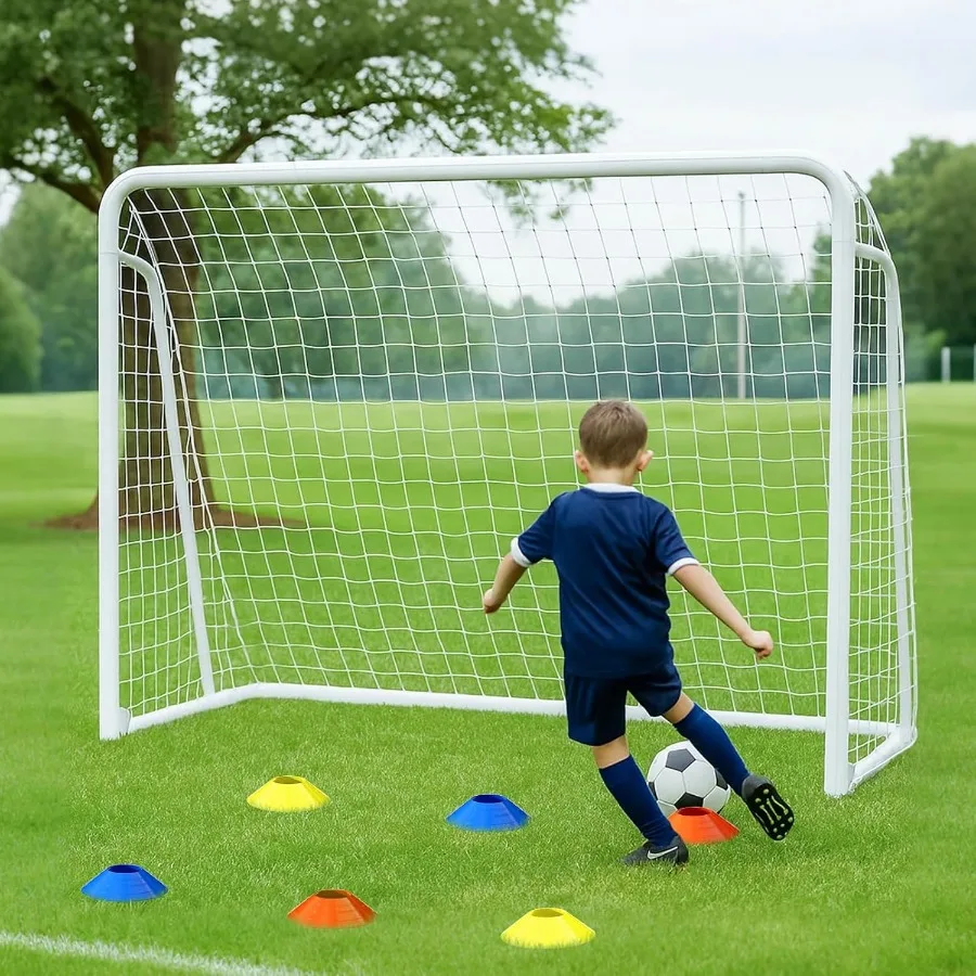 Soccer Goals for Backyard and Indoor Outdoor Practice Durable Metal Soccer Goals in Multiple Sizes 12x6FT 16x7FT 10x6FT 8x6FT 6