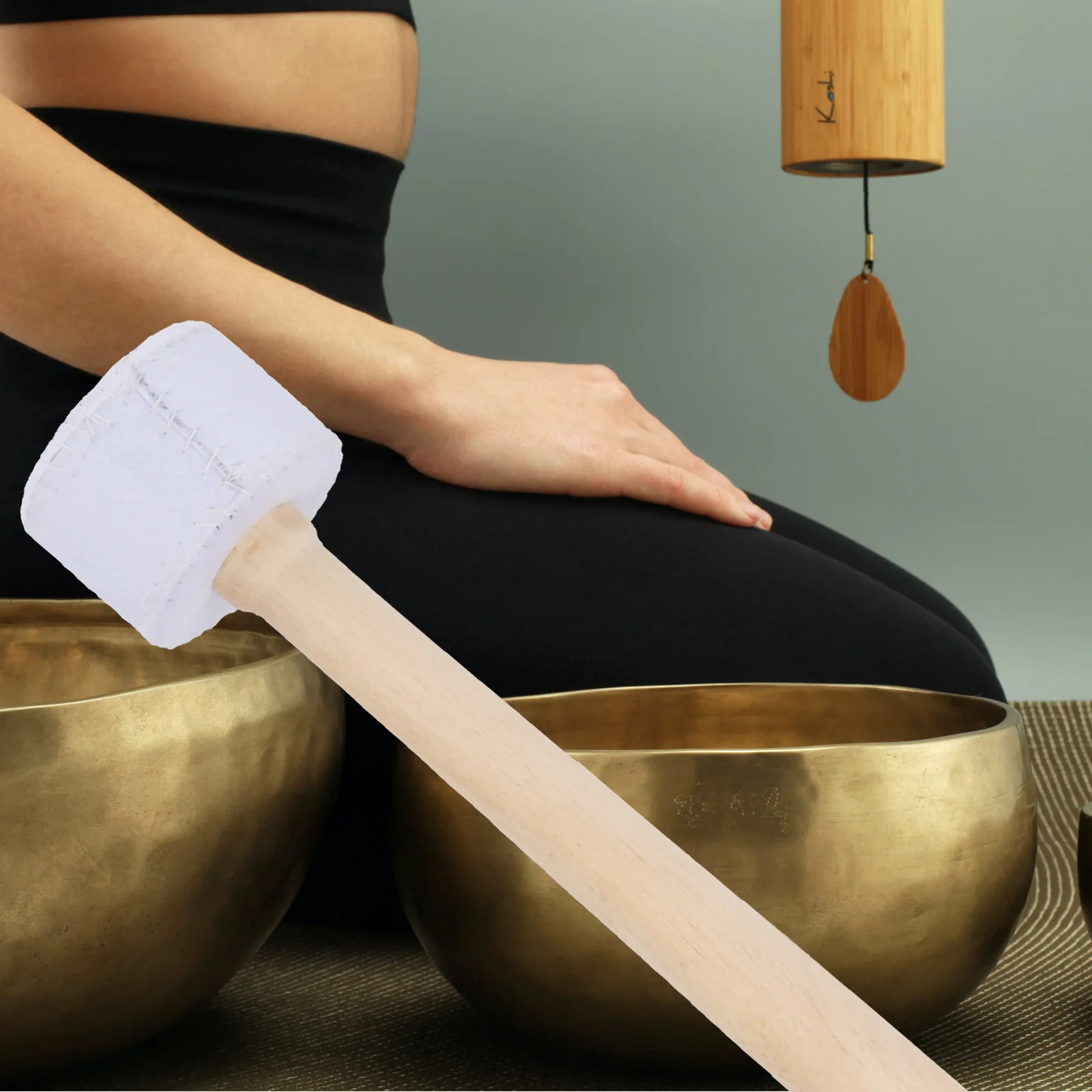 

1pc Versatile Silicone And Wood Striker Mallet Lightweight Design Perfect For Gong And Singing Bowl