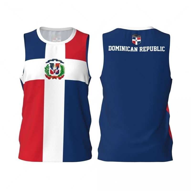 Dominican Republic Flag Basketball Jersey Fashion Casual 3D National Emblem Print Sports T Shirt Loose Quick Dry Breathable Tees