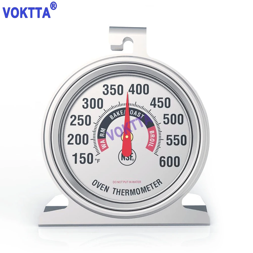 Oven Thermometer 150 ° F to 600 ° F Oven Barbecue Fried Chef Smoke Thermometer Stainless Steel Large Scale Thermometer Monitor