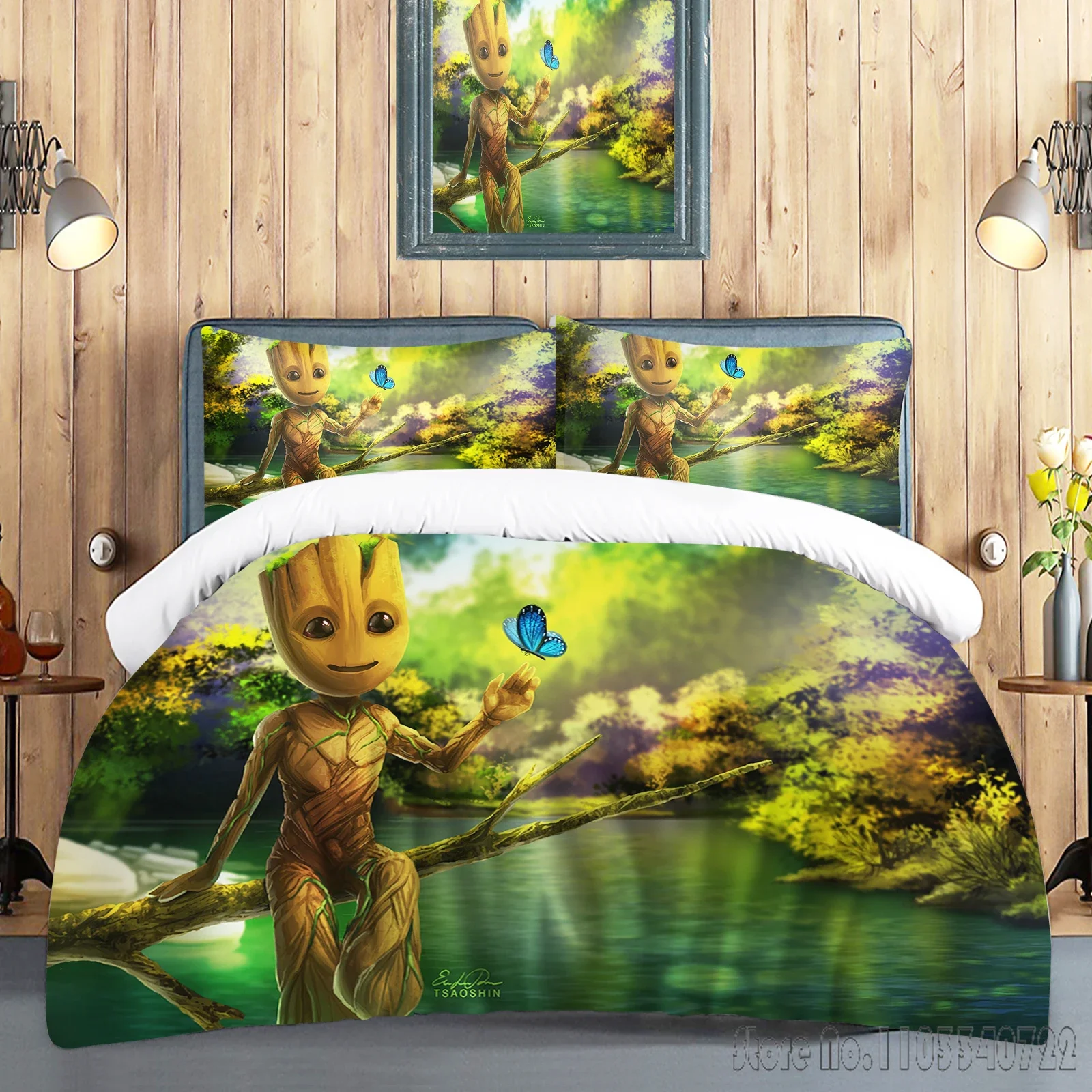 I Am Groot Love Child Duvet Cover Set HD Comforter Cover Bedclothes for Kids Bedding Sets Bedroom Decor