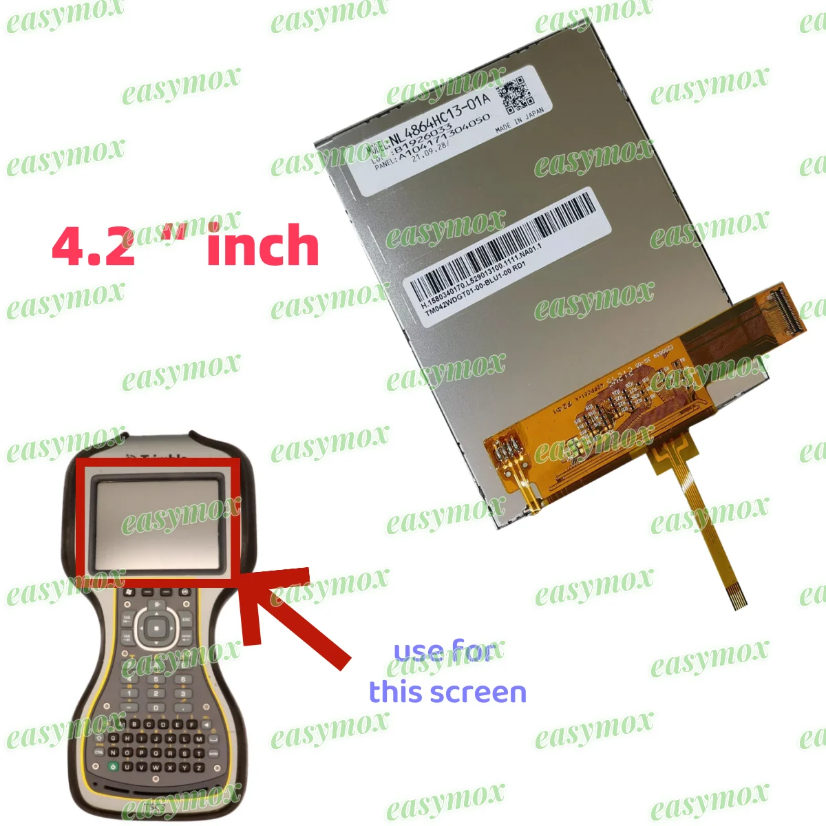 Pantalla LCD de 4,2 pulgadas para uso de reparación de pantalla de controlador Trimble TSC3 para RS64D09480