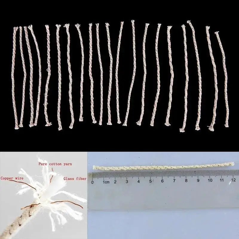 20pcs/lot Cotton Core Wick Suitable Handmade Diy Oil Lighter Candle Making Tools Useful Alcohol Lamp Durable Wicks