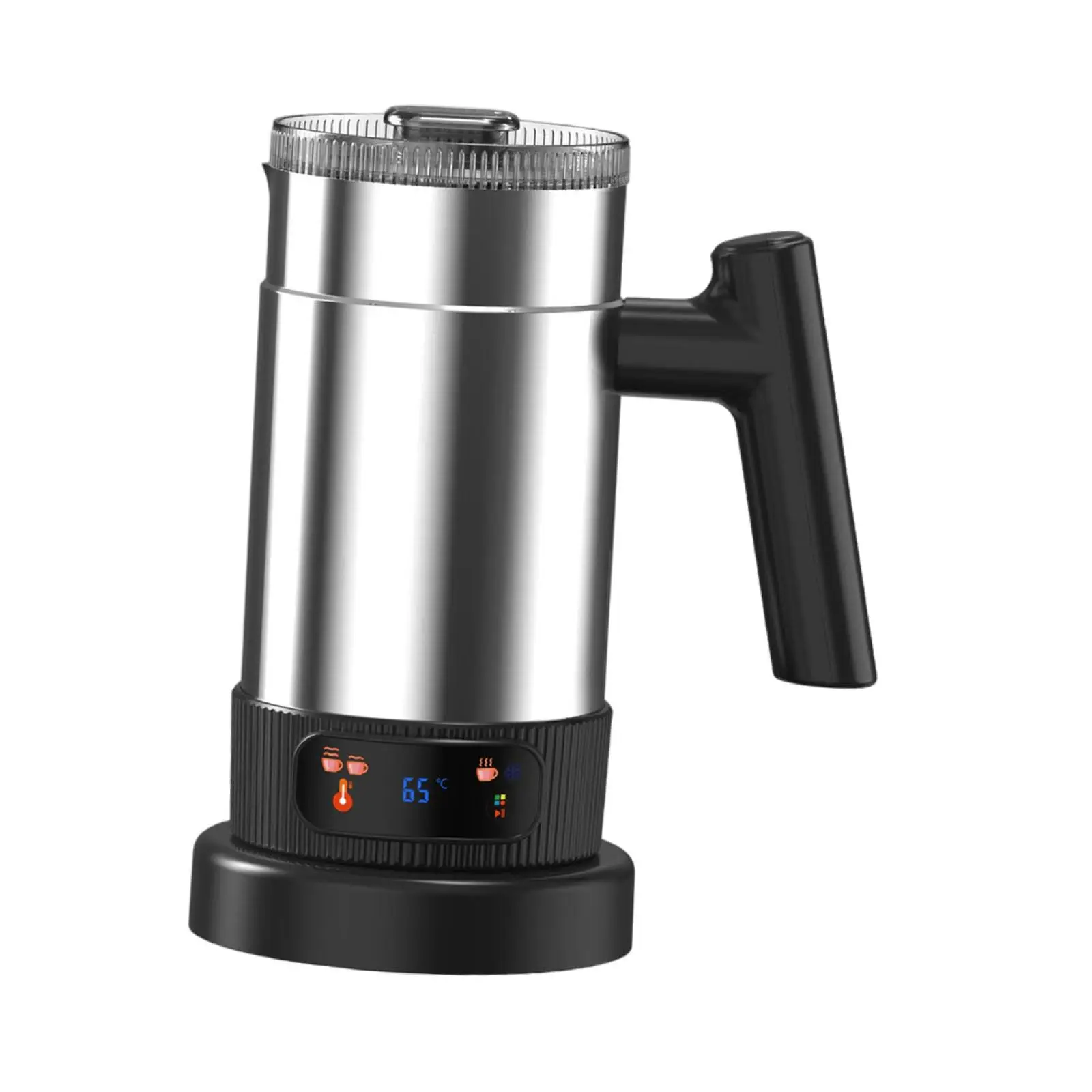Adjustable Temperature Milk Frother 60-70°CMilk Warmer Soft Foam Maker for Latte Nonstick Heating Chocolate Milk Heater