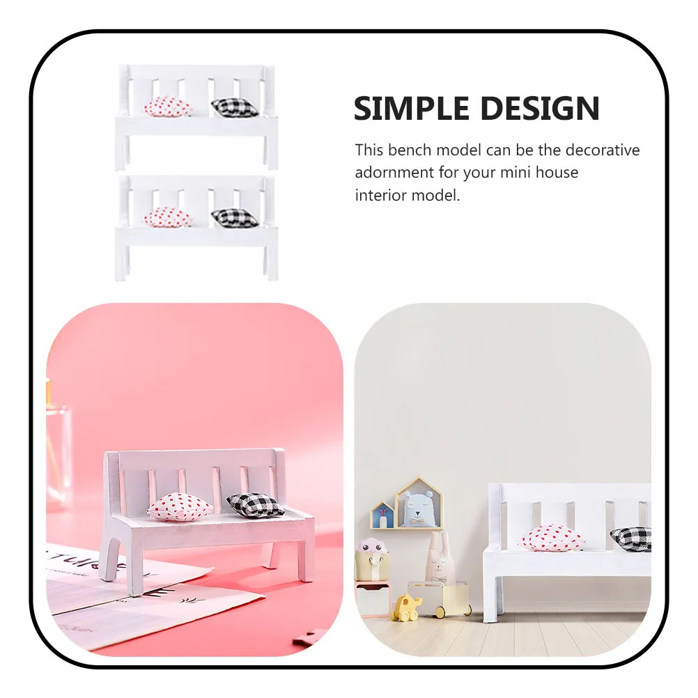 2 set mini mobili piccola panca decorazione per casa delle bambole micro paesaggio scena prop simulazione ornamento mini accessorio