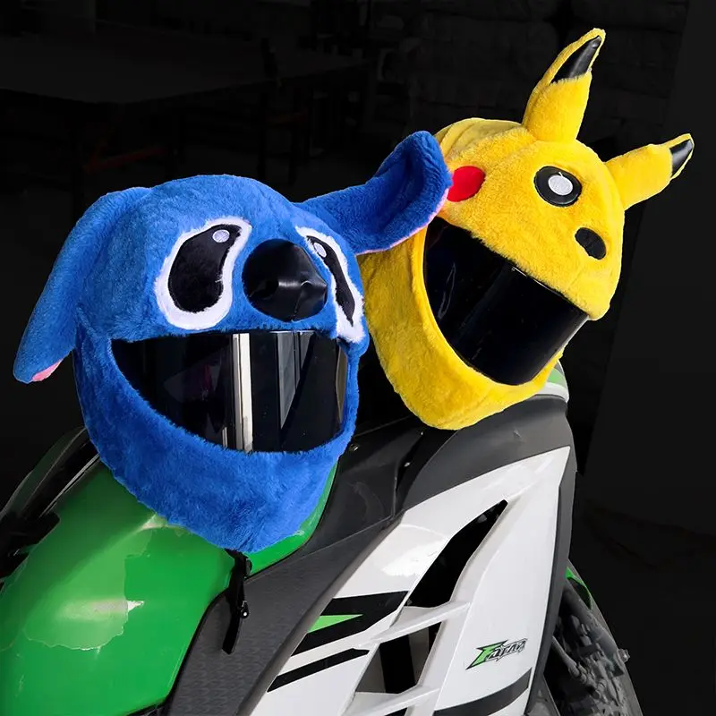 Motorcycle Full Helmet Cover Cartoon Plush Animal Helmet Cover Dust Protection Funny Helmet Cover Motorcycle Accessories