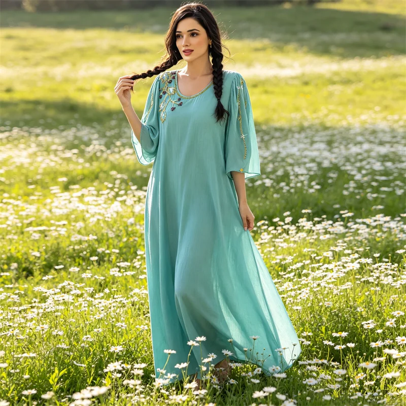 Luxury Dubai Abaya Diamonds Evening Party Dresses for Women 2025 Ramadan Eid Djellaba Turkey Kaftan Caftan Marocain Femme Robe