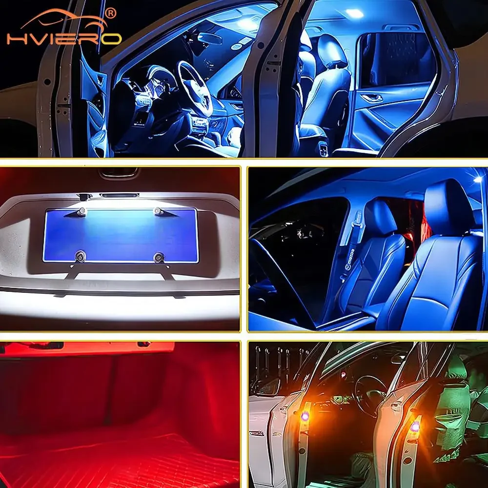 2 lâmpadas de decoração interior automática t10 w5w 5050, luz atmosférica rgb 12smd, controle remoto, leitura colorida, led, acessórios para carro