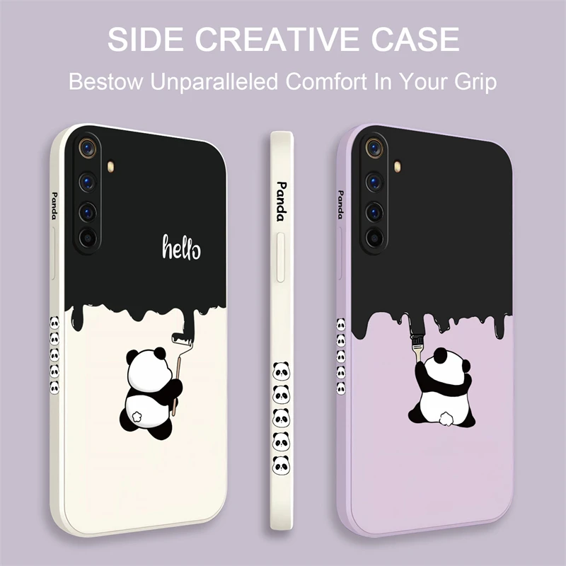 Cartoon Panda Pattern Phone Case For OPPO Realme 13 10 11 5 6 7 8 9 Pro Plus 8i 9i Soft Silicone Shockproof Bumper Back Cover