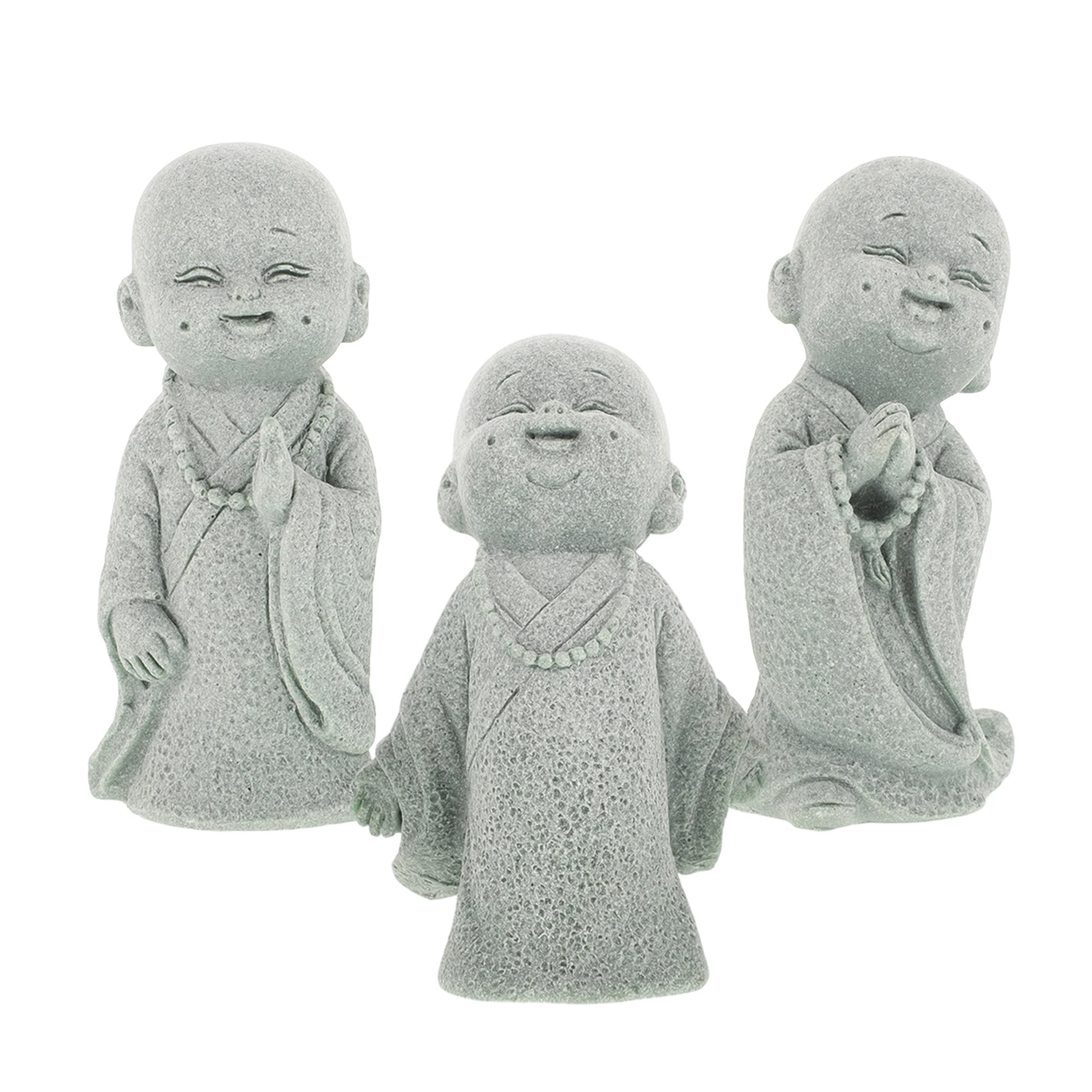 

3 Pcs Ornaments Decorations Indoor Tea Play Decorative Statue Green Sandstone Small