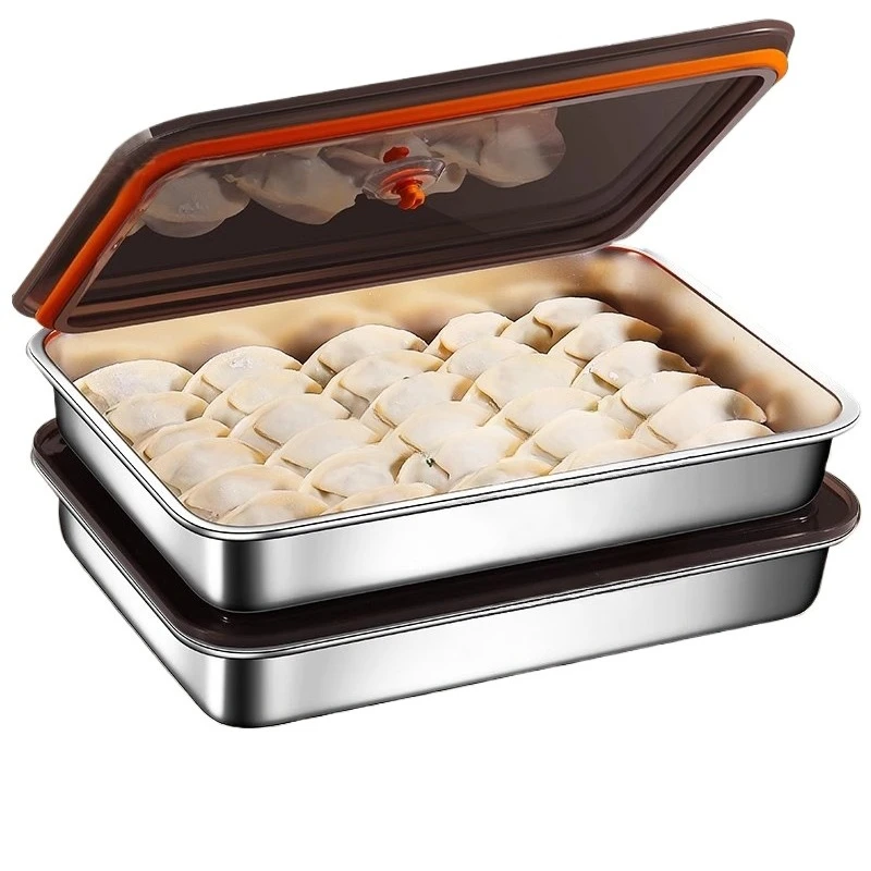 

Refrigerator crisper dumpling quick-frozen stainless steel storage box