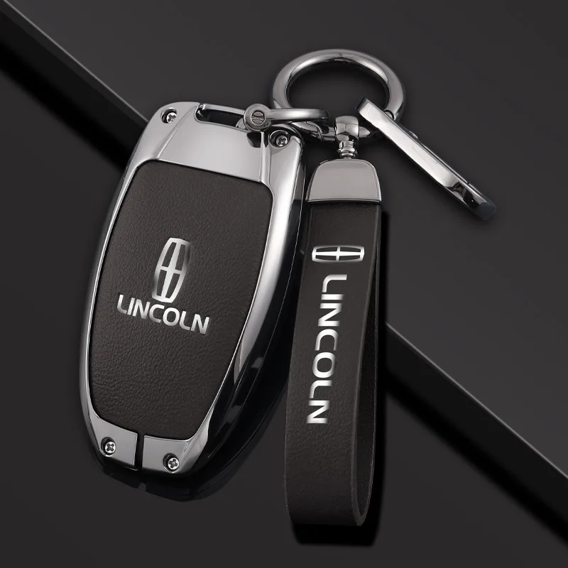 For Lincoln Corsair Nautilus Aviator Navigator Continental Aluminum Alloy Car Key Case Shell Keychain Keyring Car Key Cover