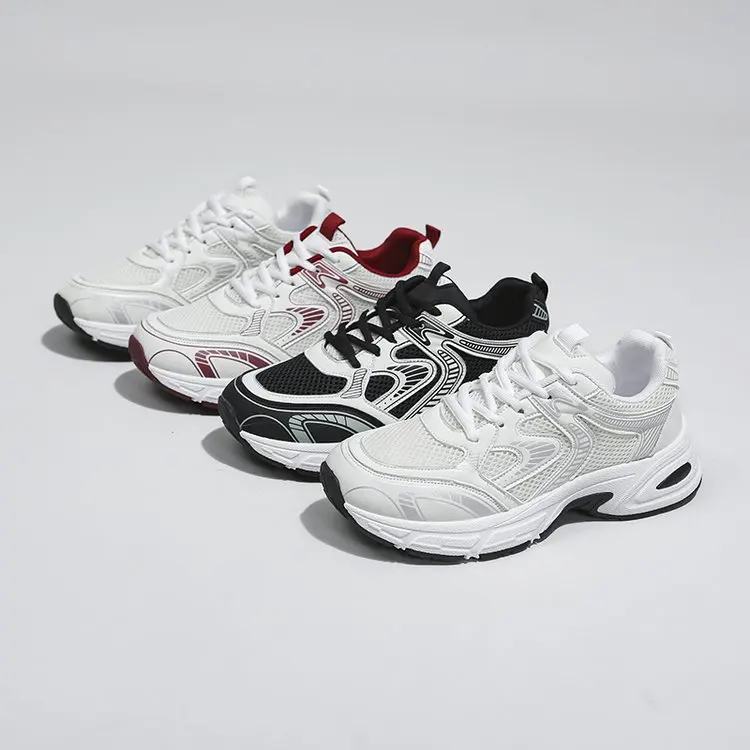 Atmungsaktive Mesh-Sneaker für Damen, Chunky Dad-Sneaker mit runder Zehenkappe, dickem, erhöhtem, stoßdämpfendem Boden, lässige Plateau-Wanderschuhe – Detail 8