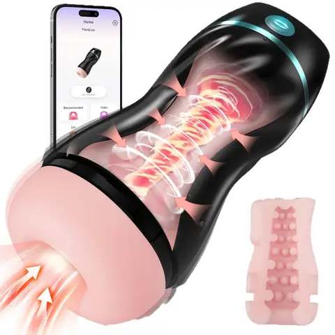 APP Control Mens Masturbator Powerful Vibration Sucking Penis Trainer Pocket Pussy Cocks Blowjob Stimulator Male Sex Machine Toy