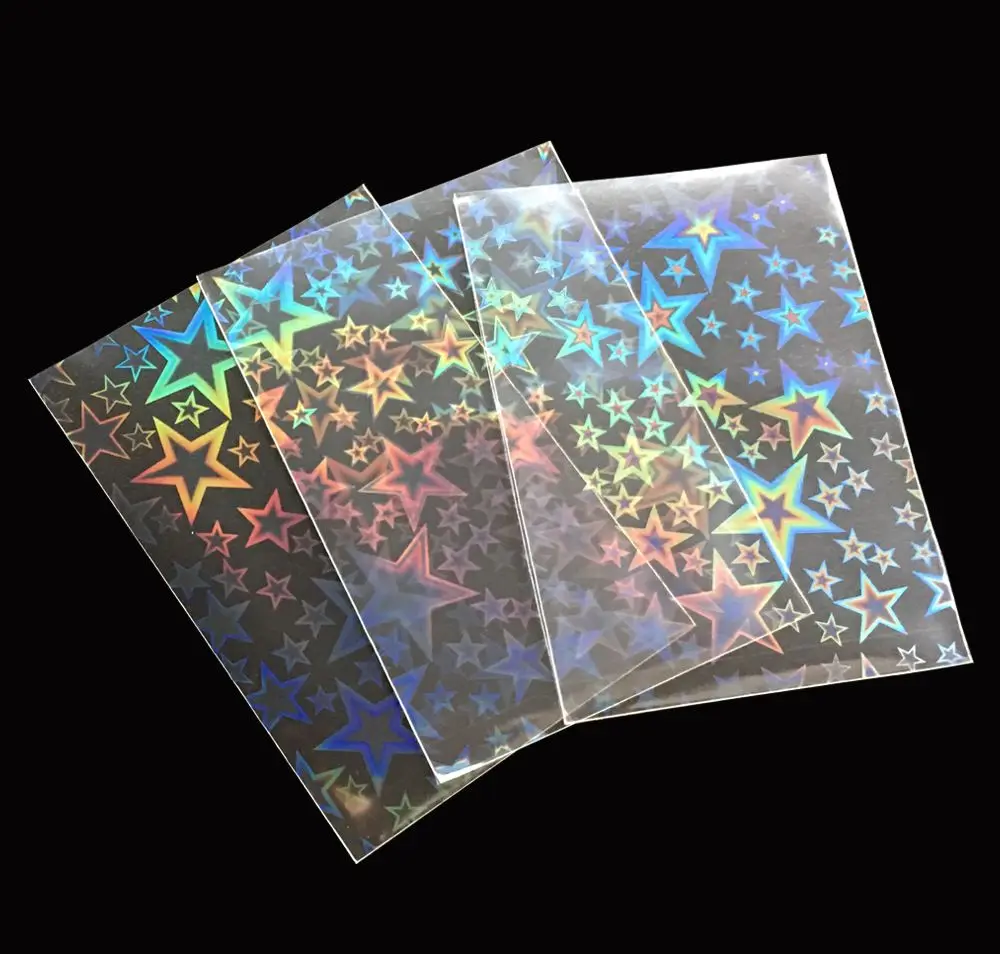 100PCS AEGIS GUARDIAN Broken Gemstone Laser Holographic Card Sleeves YuGiOh Idol KPOP Photo Card Sleeve Foil Binder Film Tarot