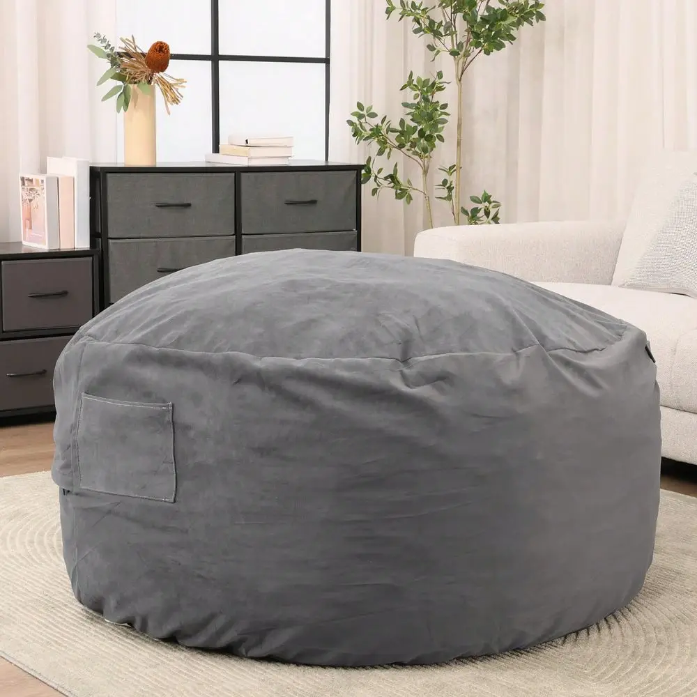 Bean Bag Chairs, 4Ft Bean Bags For Adults, Large Oversized Beanbag Chair With Memory Foam Filled And Soft Removable Washable Co