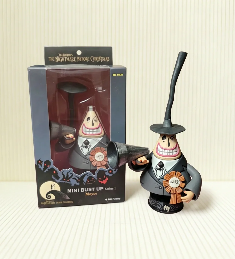 Disney Pesadilla Antes de Navidad: Figura de acción de la serie 1 de la serie Mini Bust Up del Alcalde, lanzamiento en junio, regalo de Halloween