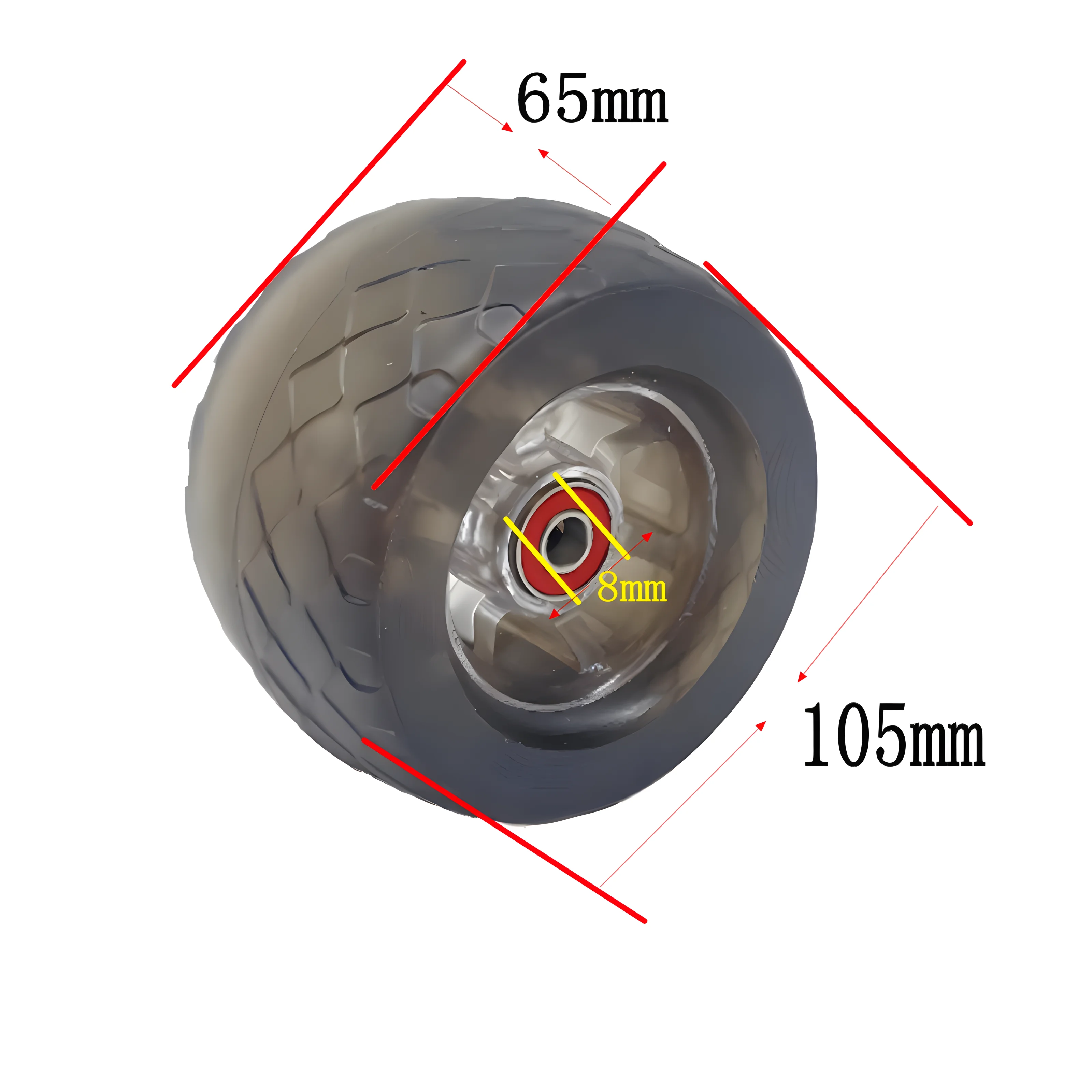 105mm Urban All Terrain Off Road Electric Skateboard Wheels Electric Skateboard PU Wheel 78a Hardness 85% high Elastic Longboard