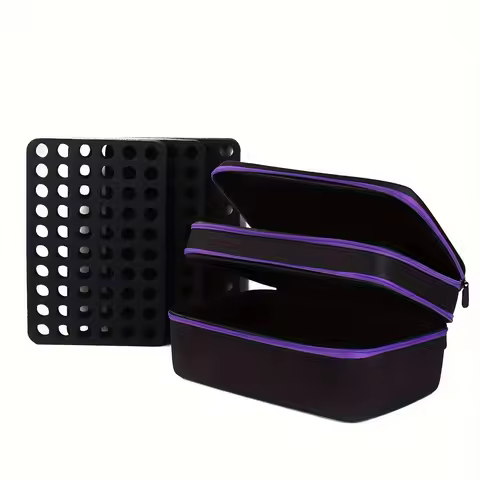 180 Slots Durable Nylon Diamond Painting Storage Box - Multi-color Purple/Blue/Green, Fashionable Zipper Storage Box,