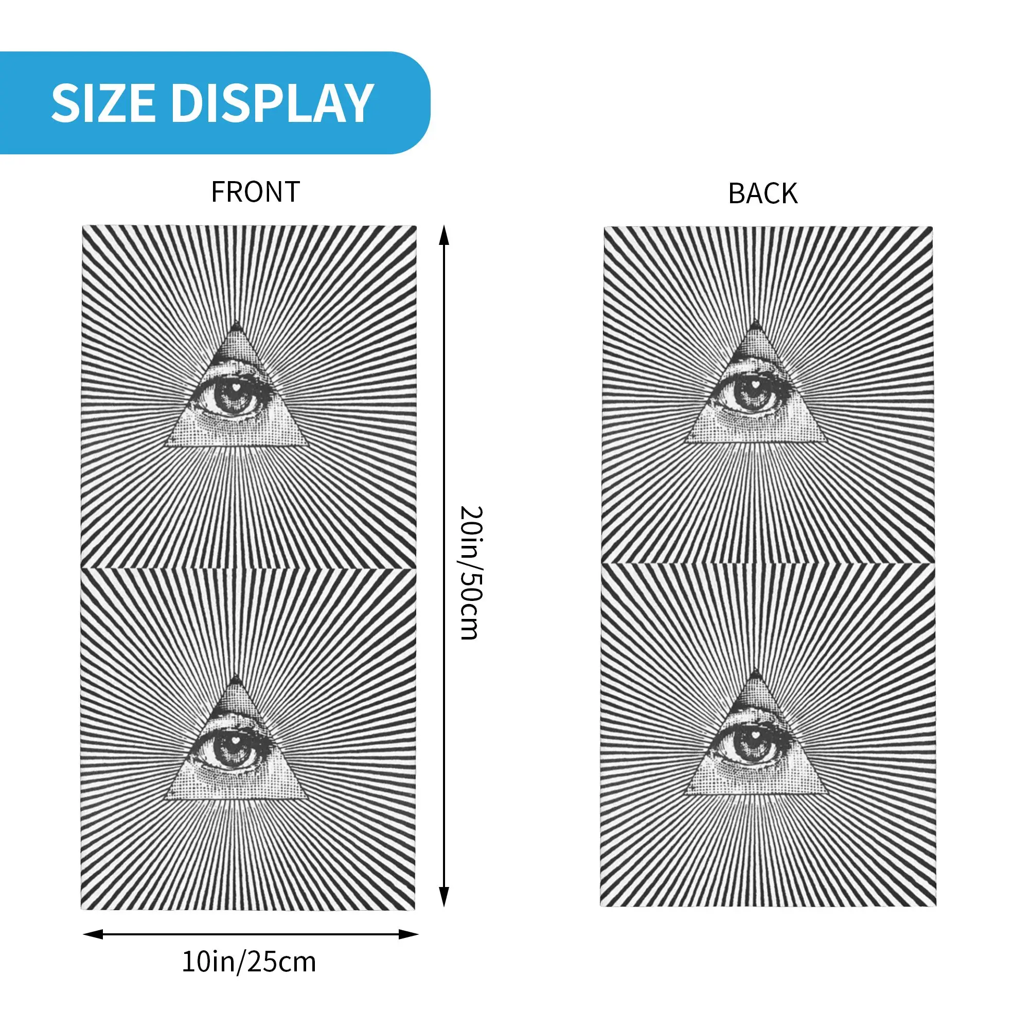 God'S Eye Black and White Striped Bandana Neck Gaiter Printed Mask Scarf Headwear Riding for Men Women Adult Winter