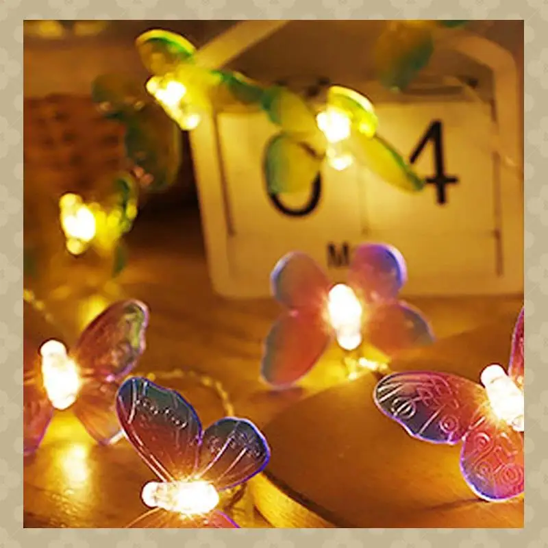 

AB45 4PCS 1M 10LED Butterfly Fairy Light Strings Set Garland Girls Butterfly Brithday Party Wedding Home Decorations Kit Kids Gi