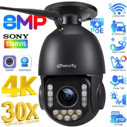 4K 30X Optical Zoom WiFi PTZ Camera Outdoor 8MP PoE IP Camera Spotlight Ceiling Speed Dome Auto Tracks Human/Car Security Camera