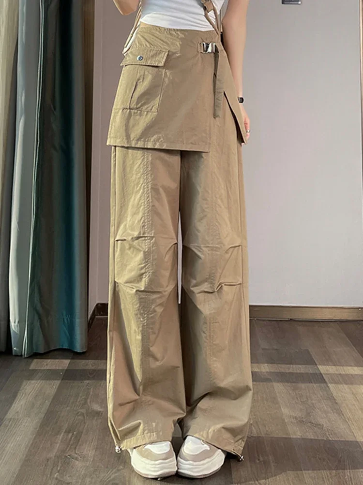 

New Classic Black Street Chic High Waist Slim Cargo Pants Women Summer Fashion Simple Solid Color Loose Casual Female Y2k Pants