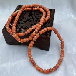 4x6mm Vintage Natural Sea Bamboo Small Orange Coral Women Jewelry Short Collar Necklace Bracelet Jewelry Set 17