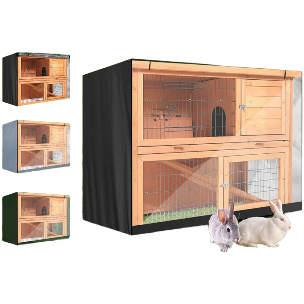 WaterFor Rabbit For hutch Cover 210D Oxford for 4FT for Double Deck Cage Dust For Wind Resistant 122x50x105cm Black