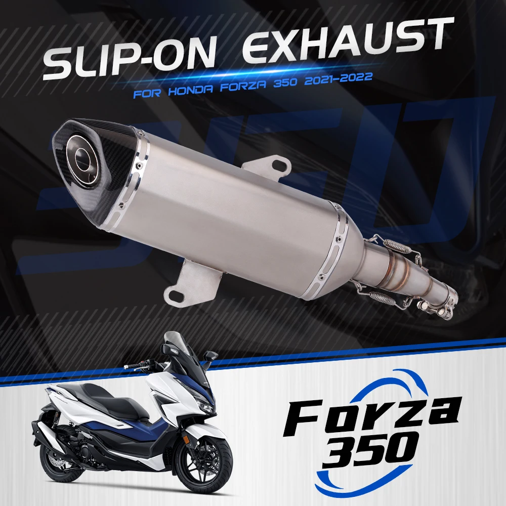 For Honda FORZA300 FORZA350 FORZA 300 350 2018-2022 Motorcycle Exhaust System Modified Mid Link Pipe Carbon Fiber 51mm Muffler