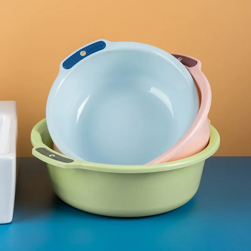 Lavabo de plástico de doble oreja de gran capacidad, lavabo de verduras para uso doméstico, almacenamiento de lavado de pies para dormitorio de estudiantes, venta al por mayor
