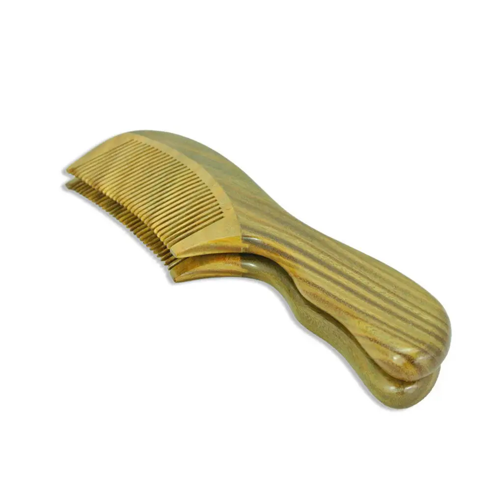 Natural Green Sandalwood Hair Comb for Detangling, Scalp Massage & Blood Circulation – Aromatherapy Gift