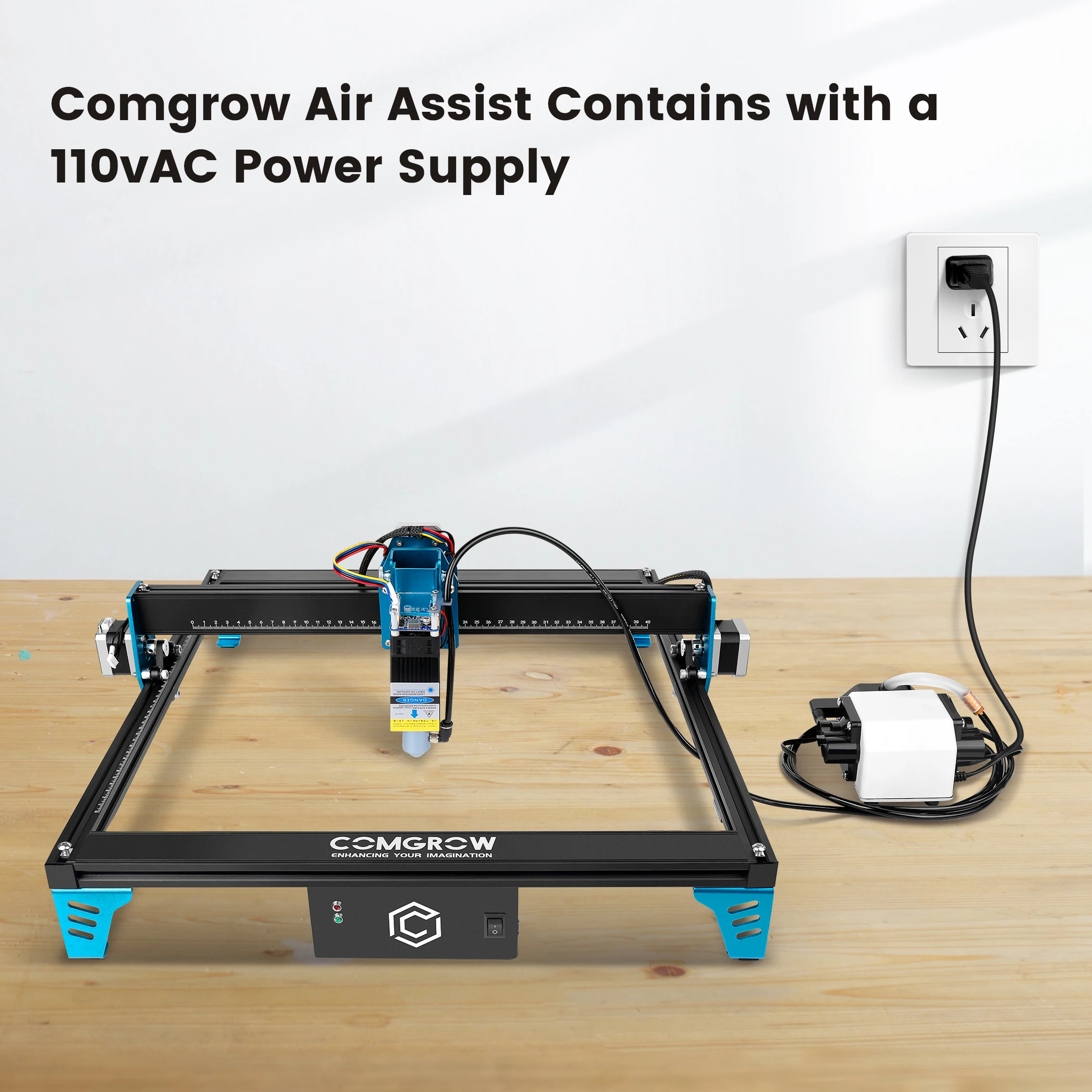 COMGROW Air Assist Nozzle Kit High Speed Air Assist Pump For D1/D1 Pro&COMGO Z1 Laser Engraver MDF Engraving Wood Cutting Tool