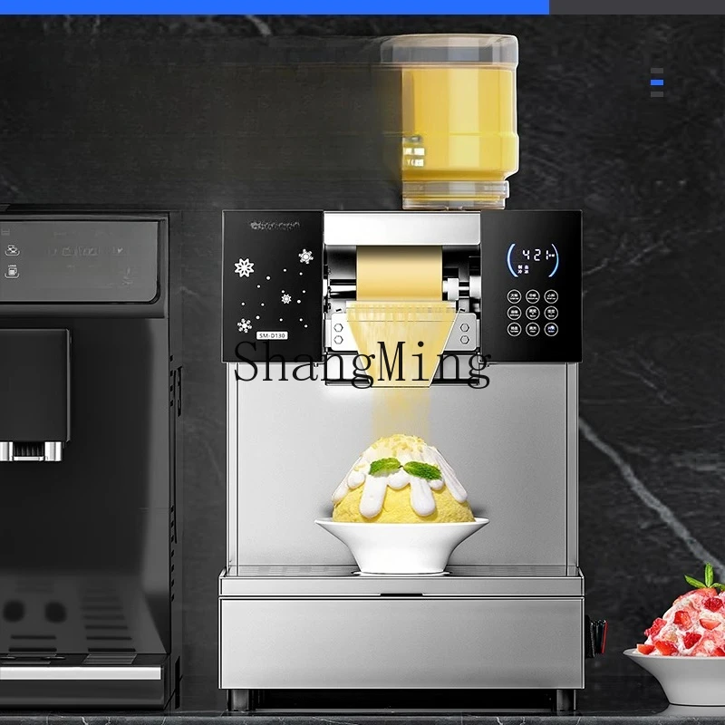 Máquina de hielo de copo de nieve SM fácil de operar, hielo afeitado comercial, pequeña cepilladora automática, máquina de hielo raspado