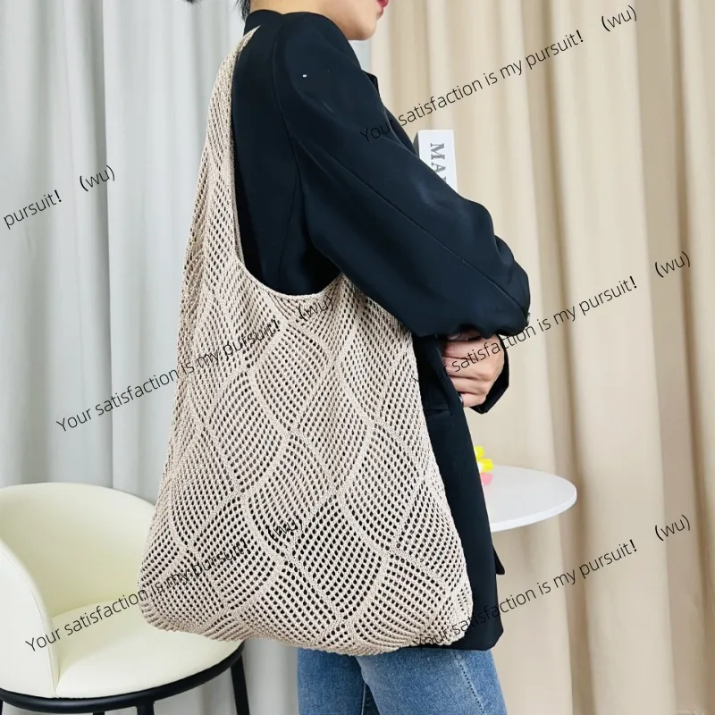 

Модная полая дизайнерская тканая женская вязаная сумка через плечо большой вместимости для летних путешествий