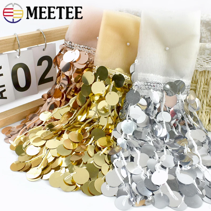

2/5Yards 18cm Sequin Fringe Tassels Wedding Dress Decorative Fringes for Shawls Clothes Glitter Lace Tassel Sewing Accessories