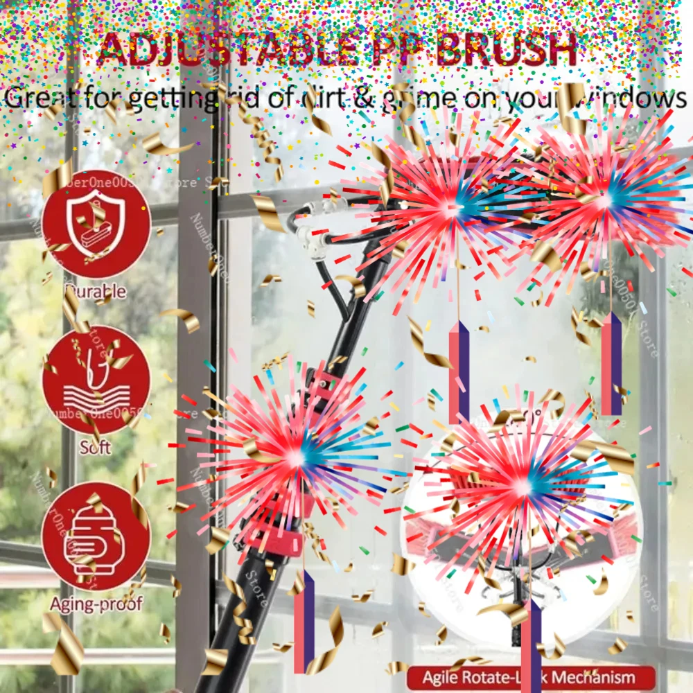 Telescopic Rod Car Wash Water Brush, with Wiper Lengthened Can Spray Water To Clean High Window Glass