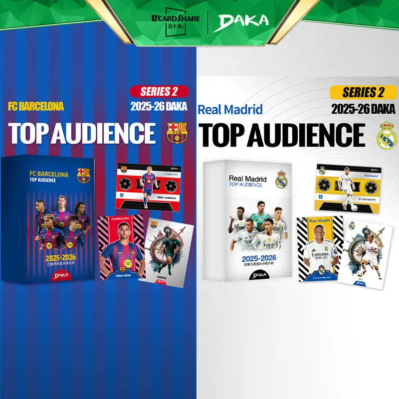 Genuine Daka 2025-26 Real Madrid Barcelona Top Audience Series 2 Collection Card Messi Mbappe Yamal Football Star Player Card