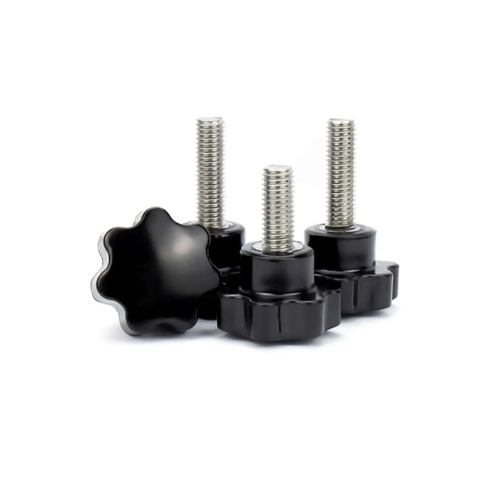 1/5pcs 304 Stainless Steel Star Knob Handle Thumb Screw Plum Shape Hand Tighten Bolt 7-Point Head M3 M4 M5 M6 M8 M10 M12