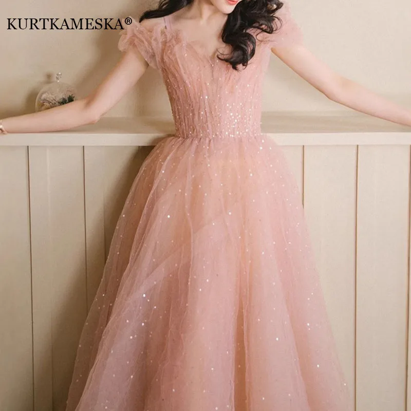 

Luxury Elegant Sequined Bride Wedding Dress For Women Sexy Ball Gown Wedding Evening Party Summer Dress Women Formal vestidos