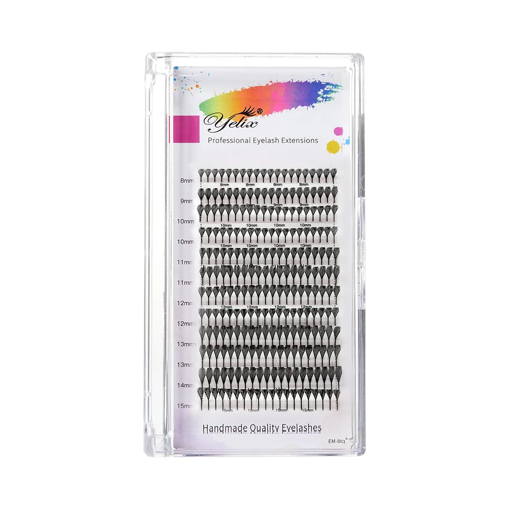 Yelix Feather Lashes การ์ตูน Spire Premade Lashes แฟนมังงะอะนิเมะขนตาปลอมสําหรับเครื่องมือแต่งหน้า